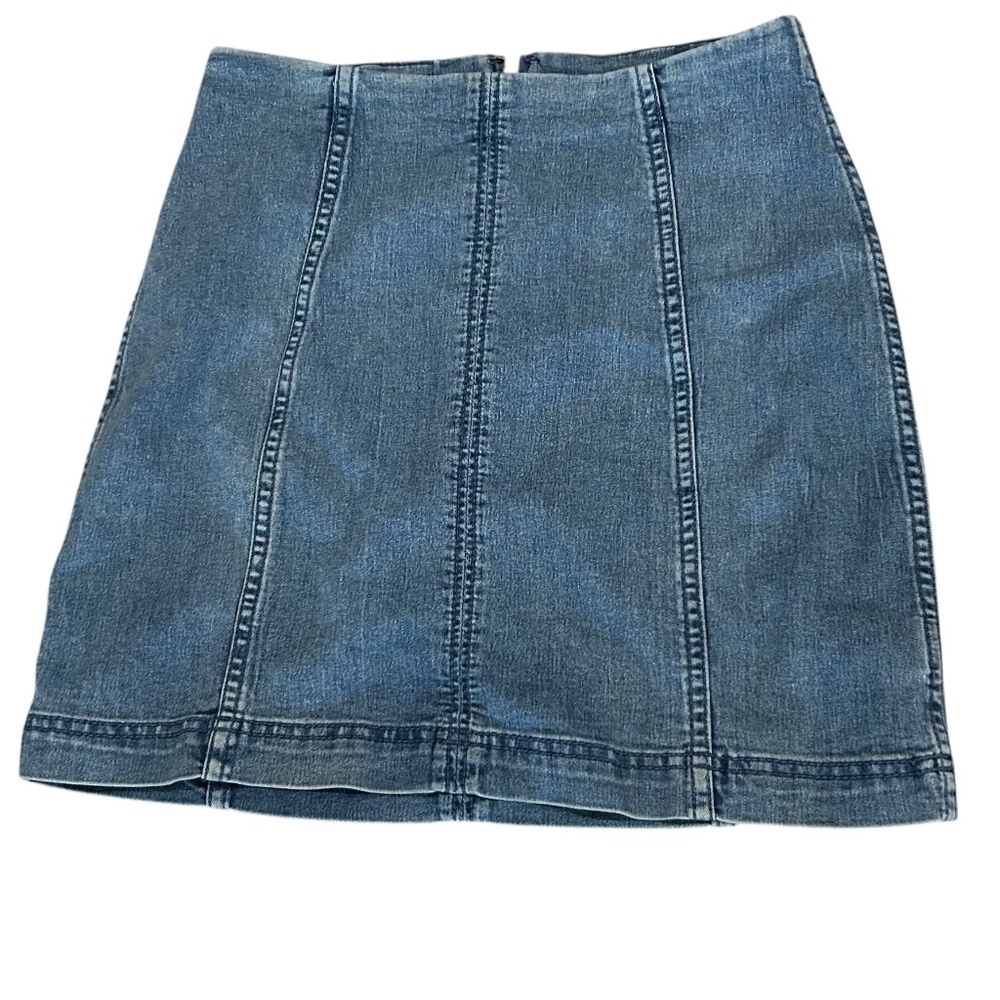 Free People Modern Femme Denim Mini Skirt Size 4 - Picture 3 of 10